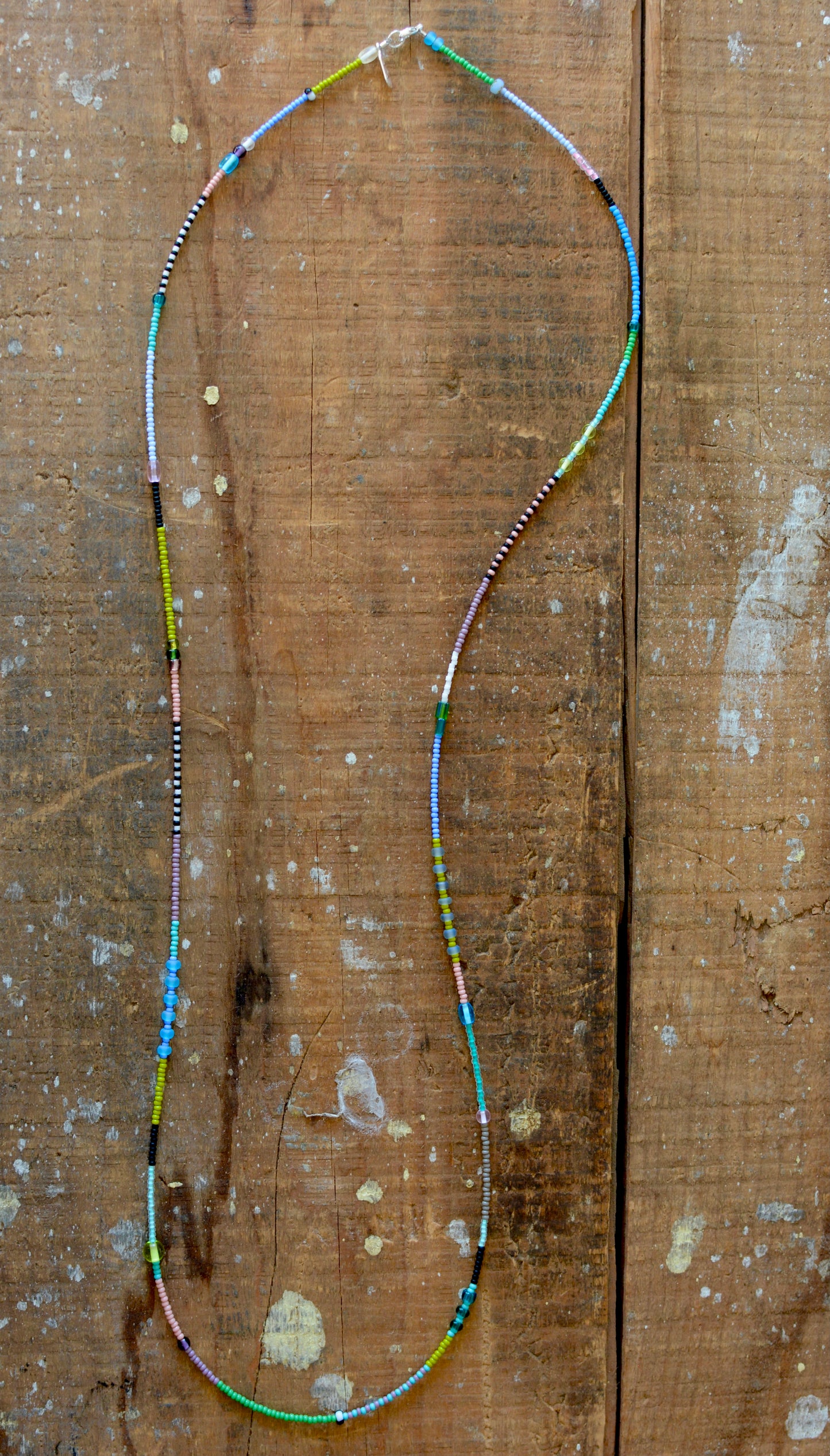 Color Block Wrap Beaded Necklace - No. 4