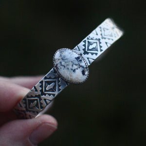 White Buffalo Turquoise Stacking Cuff Bracelet - No. 1