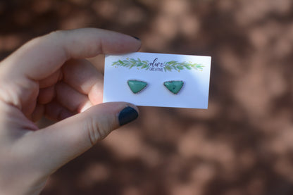 Triangle Carico Lake Turquoise Stud Earrings