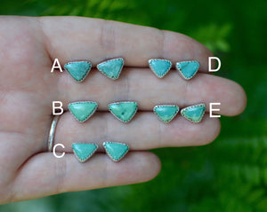 Triangle Carico Lake Turquoise Stud Earrings