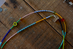 Color Block Wrap Beaded Necklace - No. 2