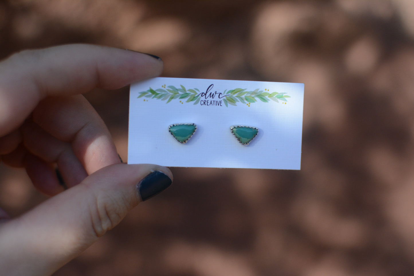 Triangle Carico Lake Turquoise Stud Earrings