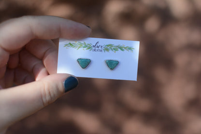 Triangle Carico Lake Turquoise Stud Earrings