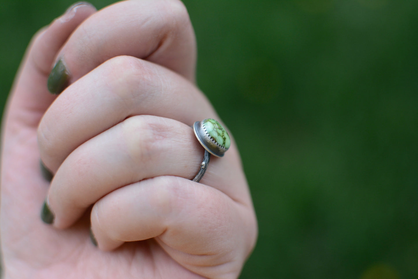 Sonoran Gold Turquoise Twig Ring - Size 8