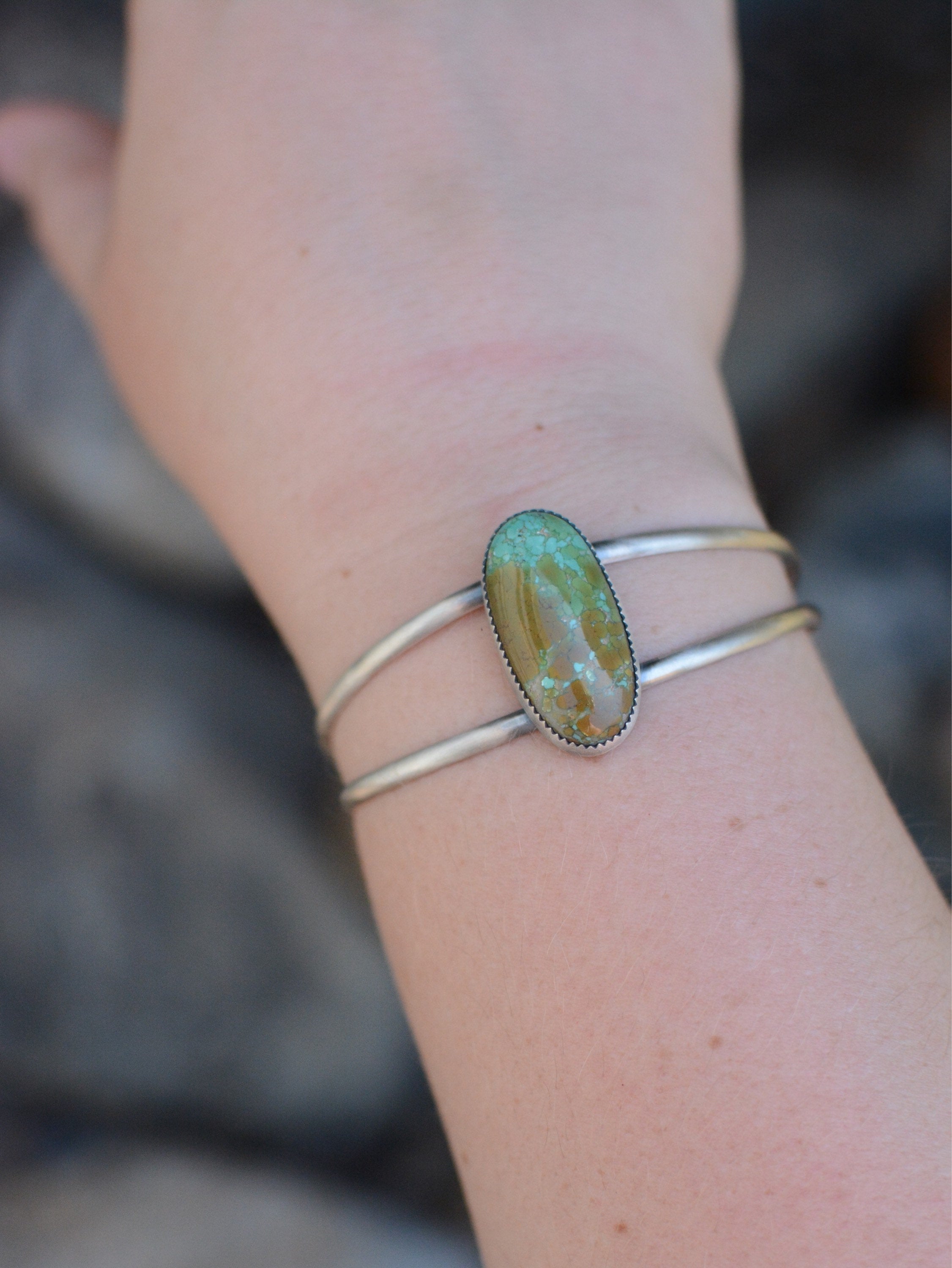 Pilot Mountain Turquoise Double Cuff Bracelet
