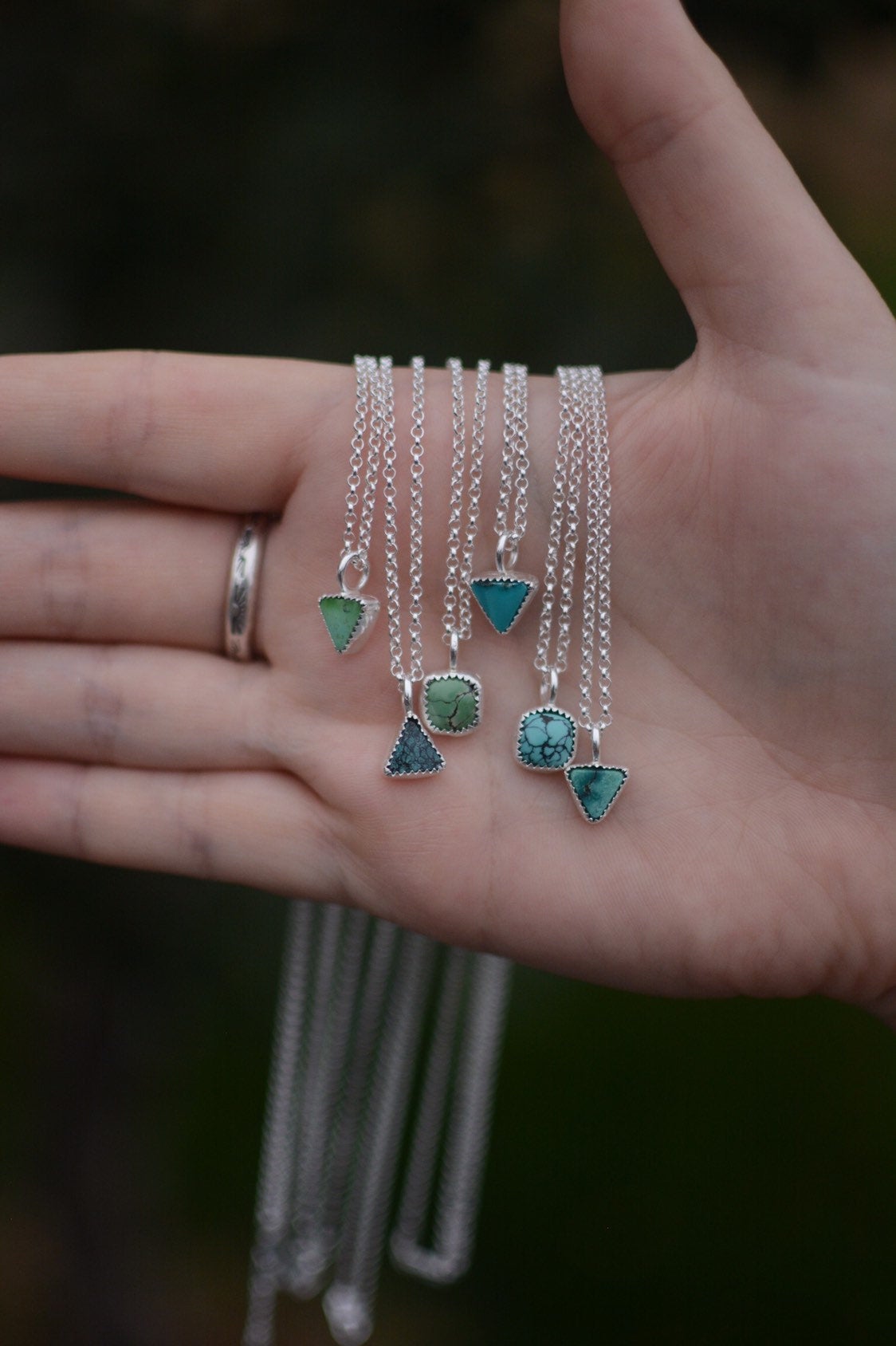 Mini Triangle Hubei Turquoise Necklace