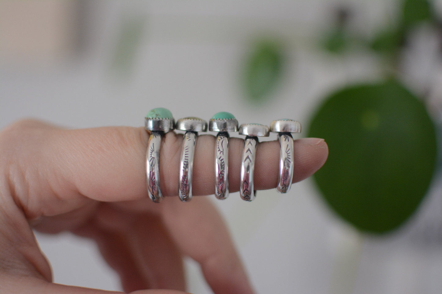 Turquoise Stamped Stacking Ring