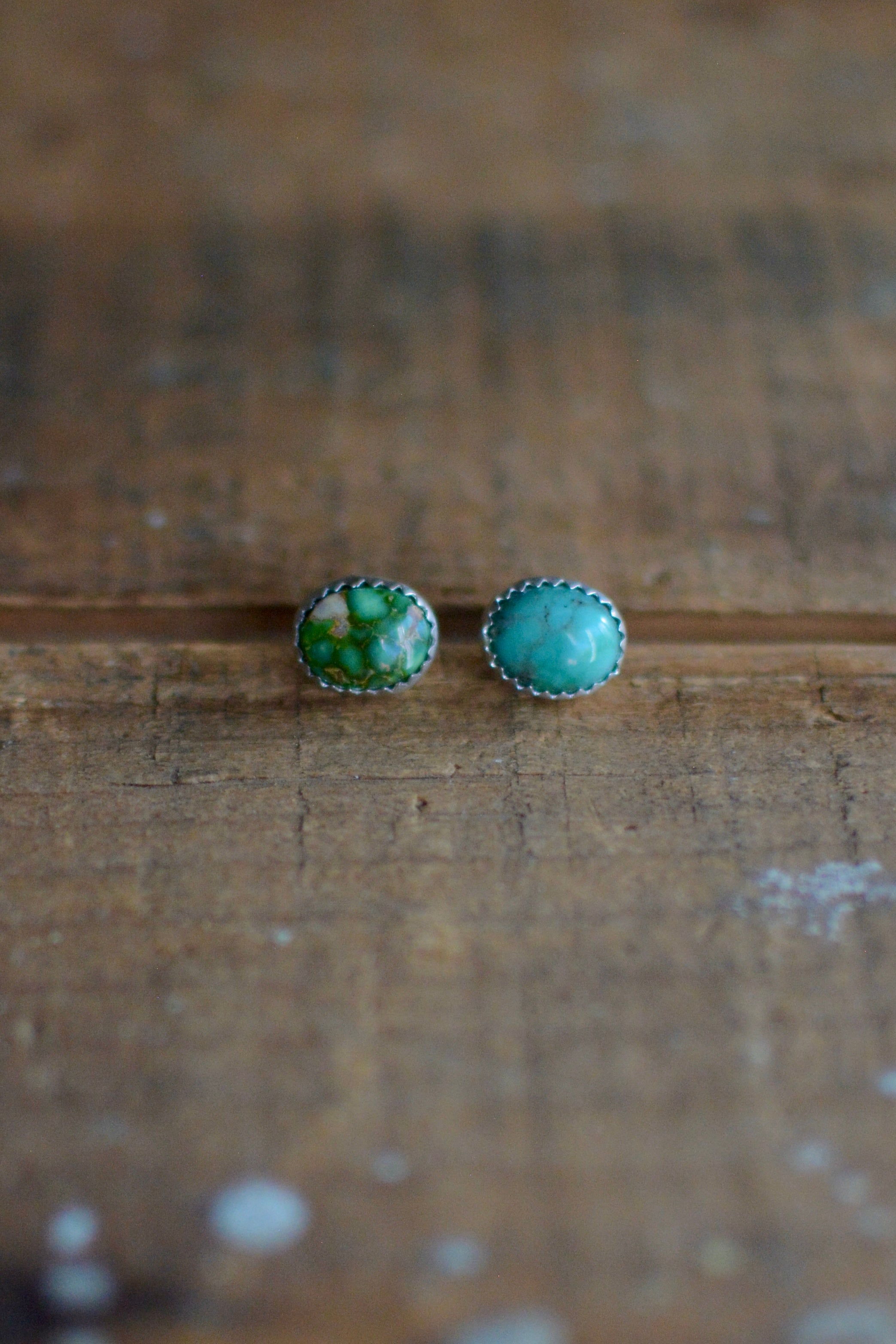 Mix Match Carico Lake and Sonoran Gold Turquoise Stud Earrings