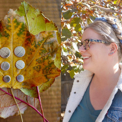 Round Leaf Stud Earrings