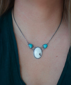 White Buffalo and Carico Lake Turquoise Necklace